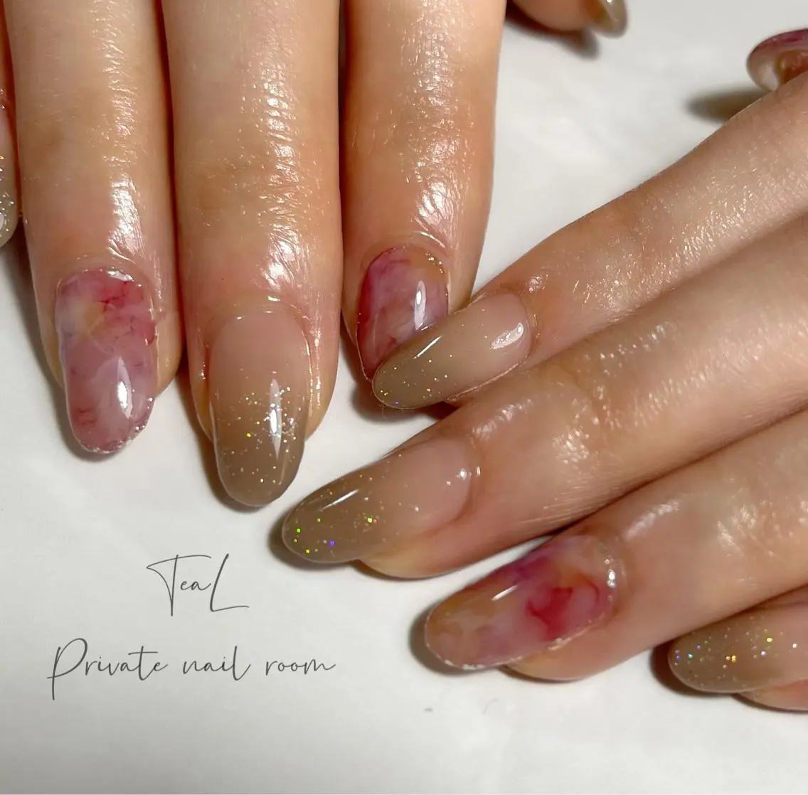 ネイル グラデーション ニュアンスネイル 春ネイル TeaL nailのネイルデザイン