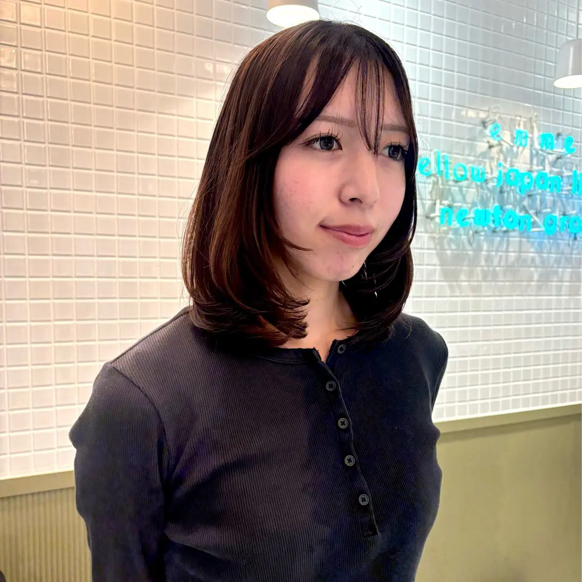 セミロング 韓国風ヘア レイヤーカット 小顔カット カット ☕️NOA / レイヤーカット🍮のヘアスタイル