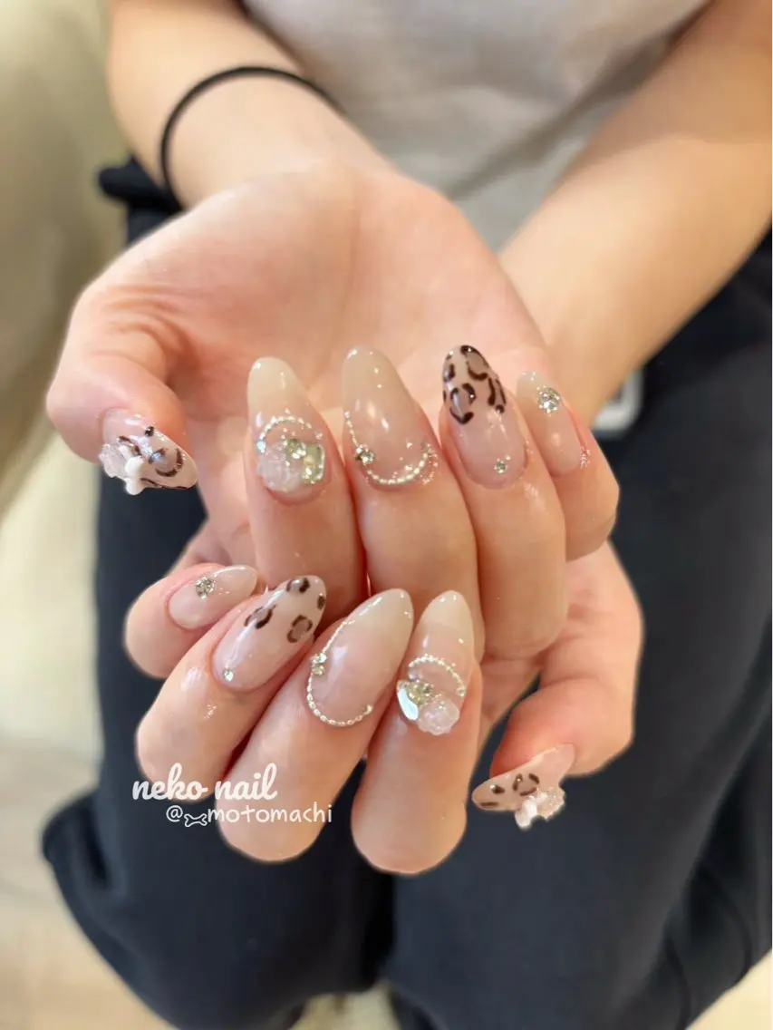 ネイル アニマル柄 ハンドネイル neko nail三宮元町店のネイルデザイン