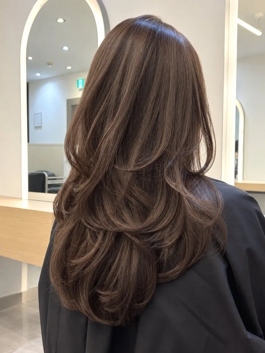 ロング カラー カット ヘアカラー トリートメント 透明感🎀アレンジ 🎀レイヤー　ERIのヘアスタイル