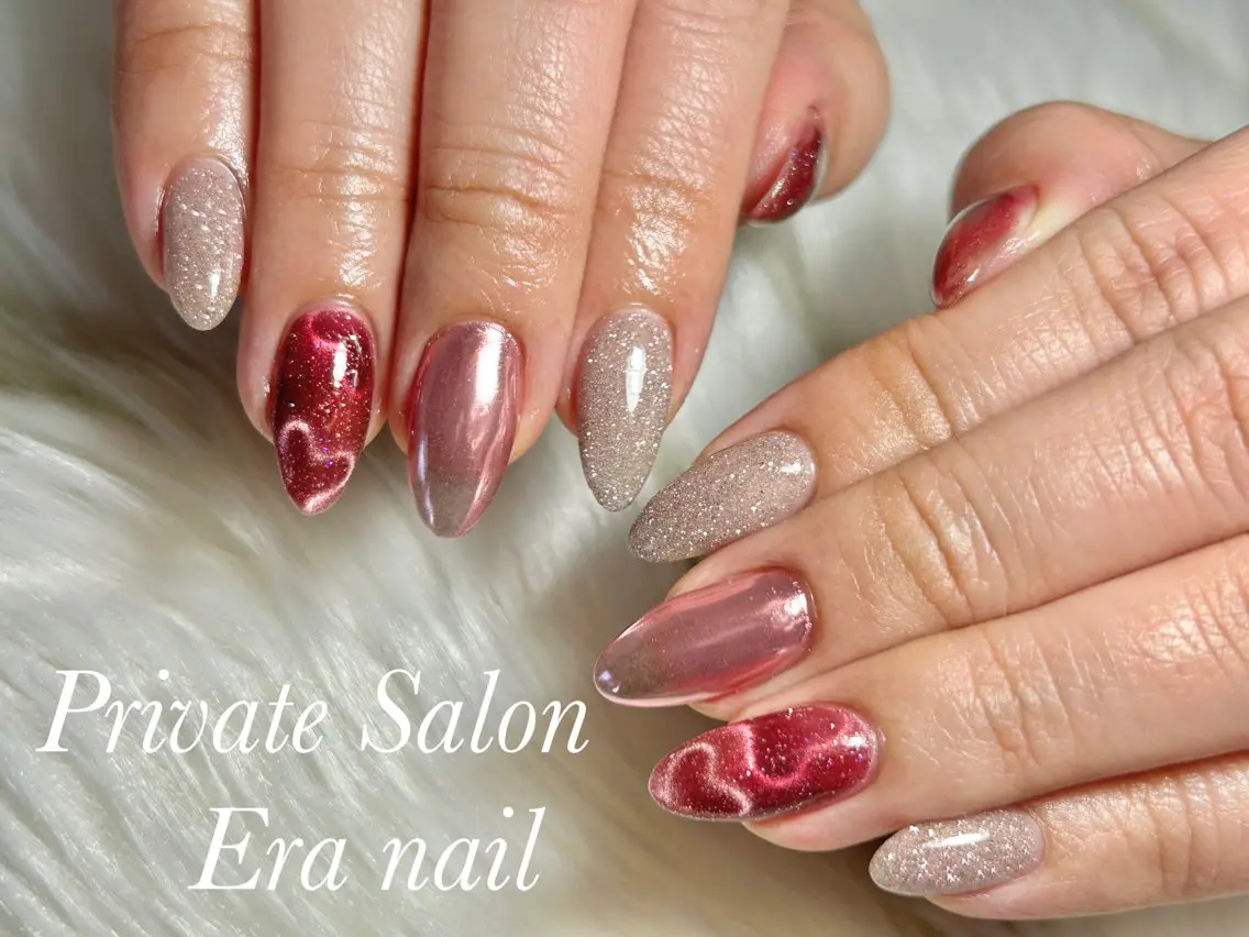 ネイル ハート ハンドネイル Era nailのネイルデザイン