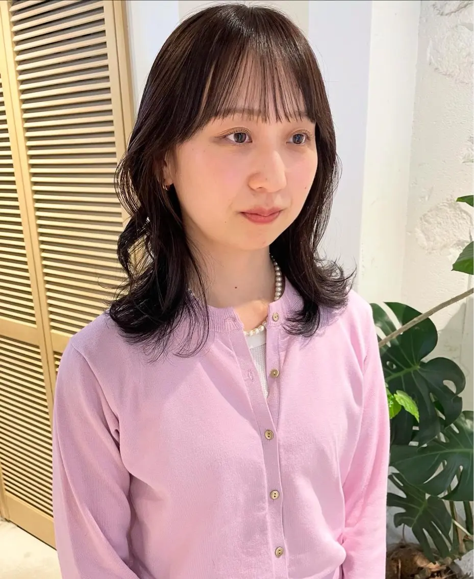 セミロング カット ヘアカラー トリートメント 🩰オリーブ/ ベージュ松本咲花🩰のヘアスタイル