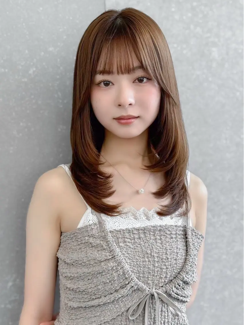 ミディアム カット ヘアカラー トリートメント 久米 春輝のヘアスタイル