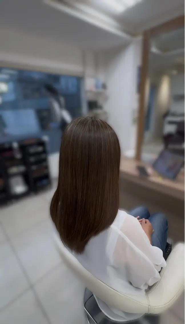 セミロング パーマ 縮毛矯正 🎀久野 咲来🎀のヘアスタイル