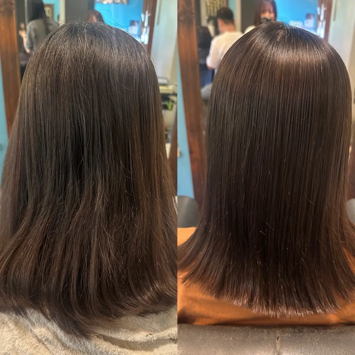セミロング セミロングパーマ 縮毛矯正 安達 望のヘアスタイル