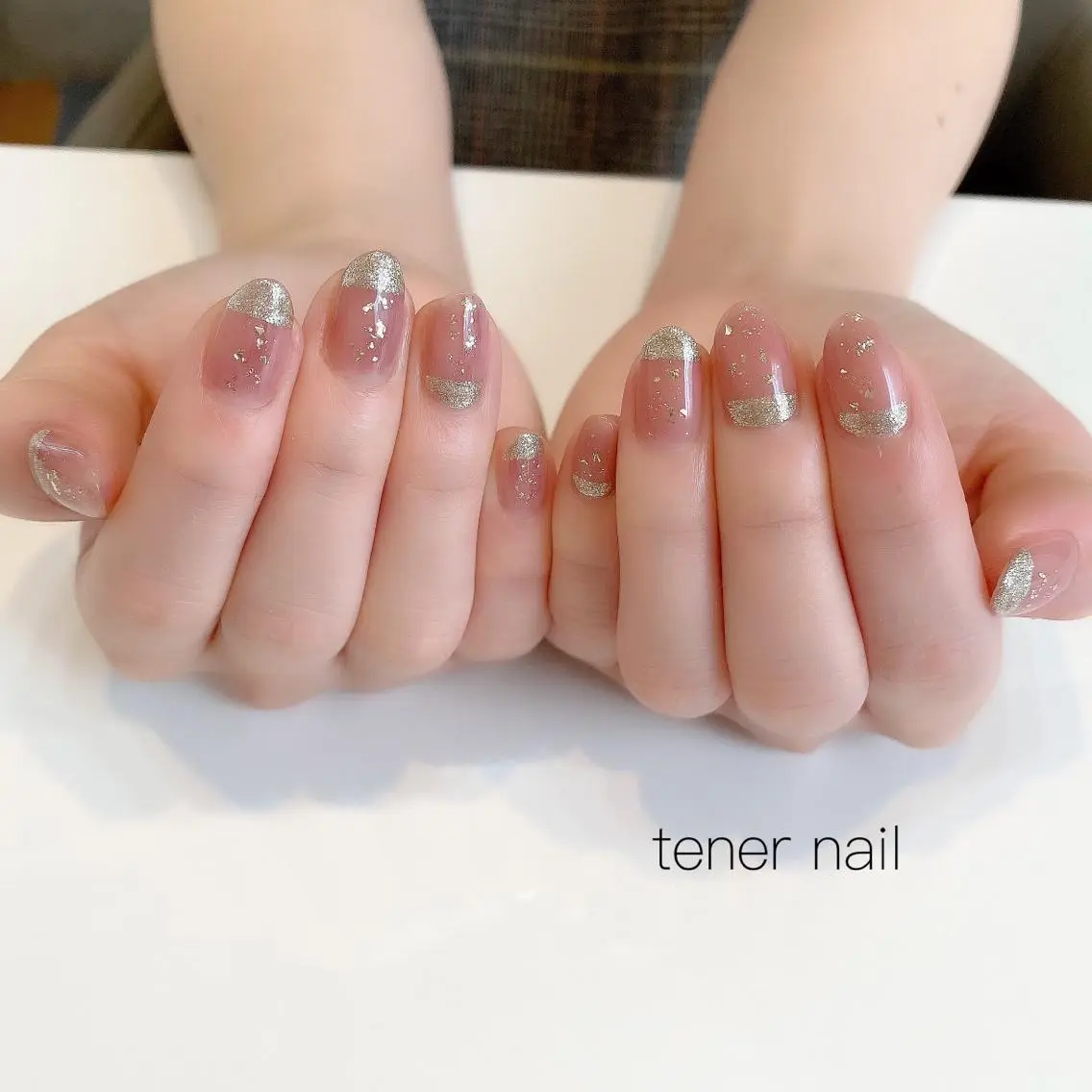 ネイル アートネイル ニュアンスネイル ピンク テネルネイル tener nailのネイルデザイン