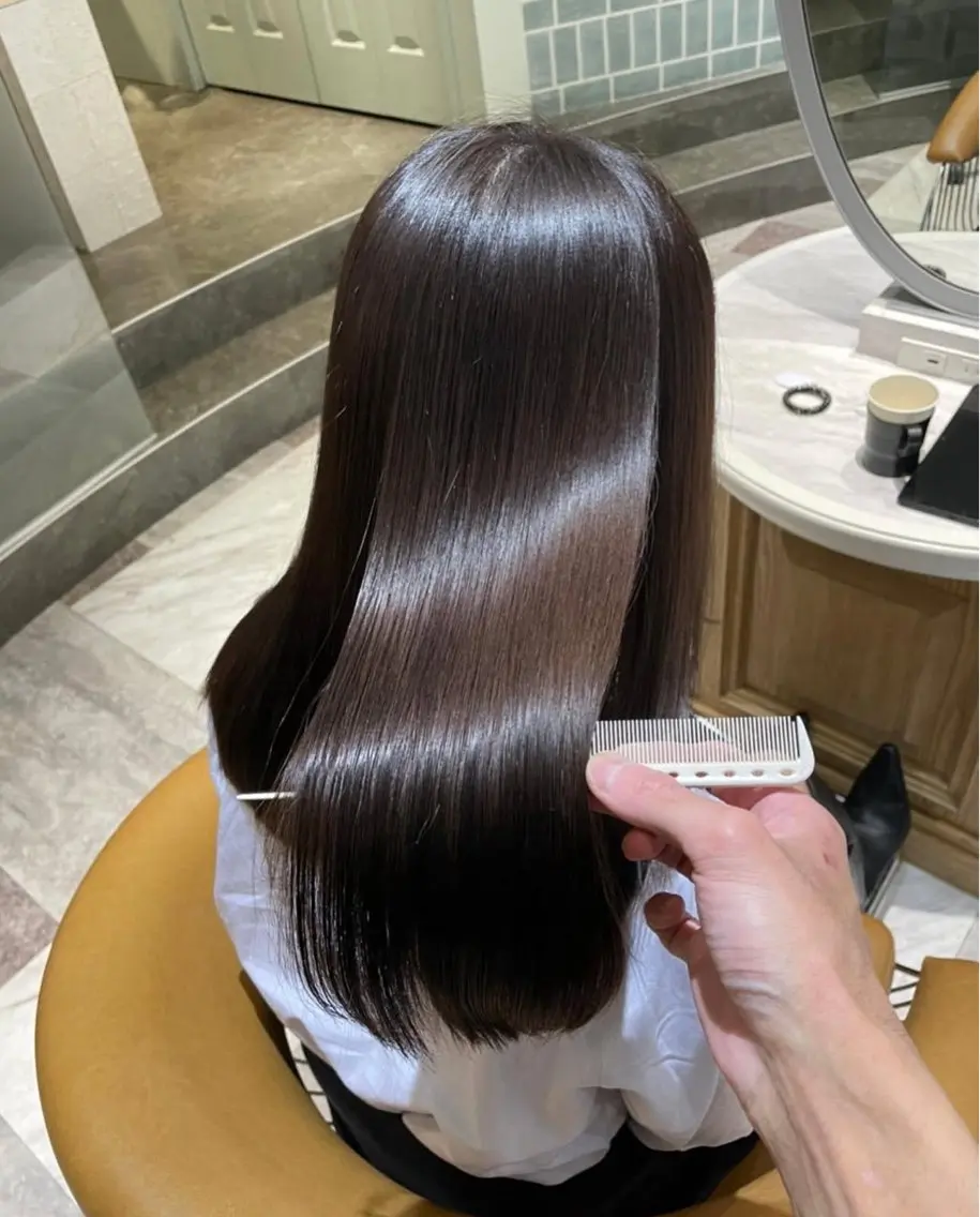 セミロング カラー パーマ 縮毛矯正 カット ヘアカラー 縮毛矯正 トリートメント 縮毛矯正/艶髪/ 透明感カラー/たくまのヘアスタイル