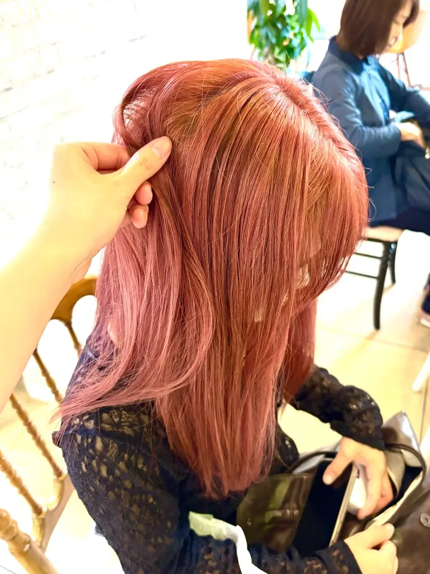 セミロング ヘアカラー トリートメント eMu透明感カラー ちゅる髪yuki✩のヘアスタイル