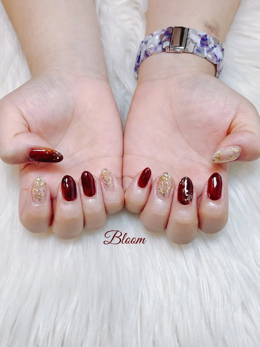 ネイル べっ甲ネイル ジェルネイル キラキラネイル 持ち込み オフィスネイル Bloom Nail Salonのネイルデザイン