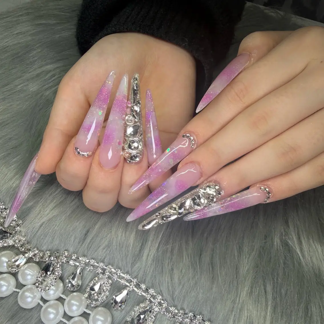 ネイル フレンチネイル ジェルネイル 韓国ネイル ロングネイル マグネットネイル ハンドネイル Nail Salon Growのネイルデザイン
