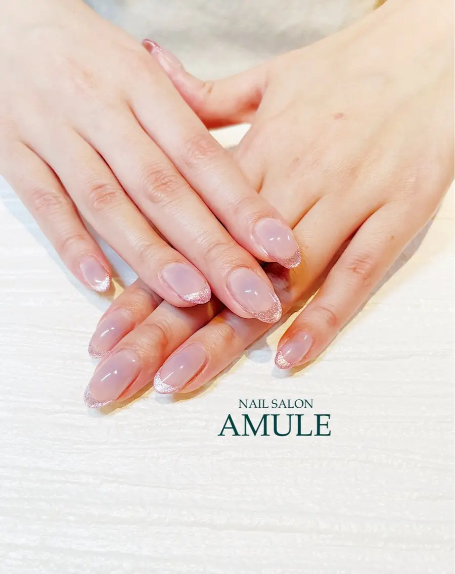 ネイル チークネイル フレンチネイル ジェルネイル マグネットネイル ハンドネイル NAILSALON AMULEのネイルデザイン