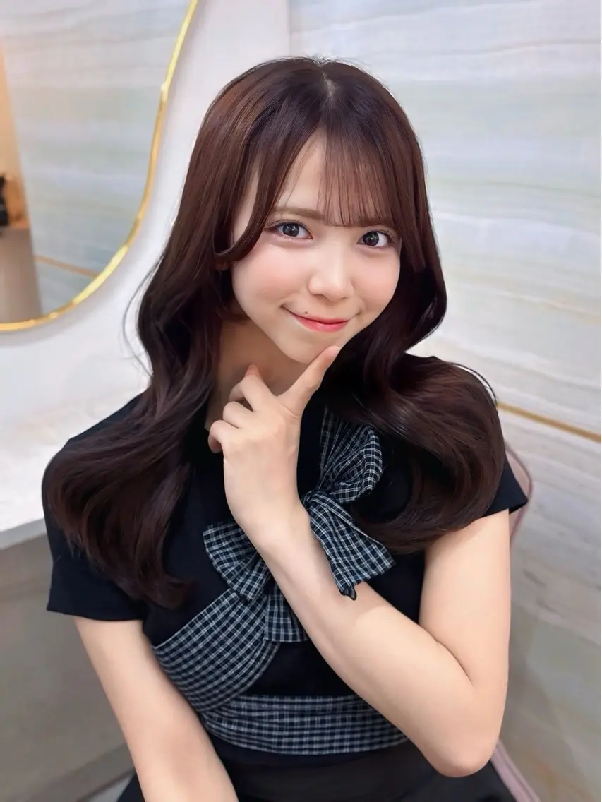 セミロング カラー ブラウンカラー ピンクカラー ピンクブラウン ヘアカラー 🤍あみ🤍暗髪オリ ーブ特化🌿髪質改善のヘアスタイル