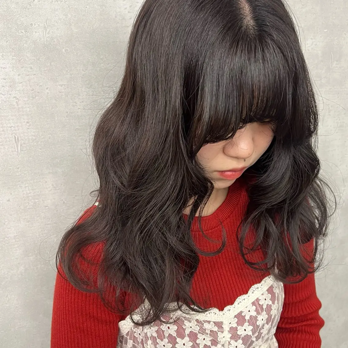 セミロング カット ヘアカラー トリートメント 沖山 友津季のヘアスタイル