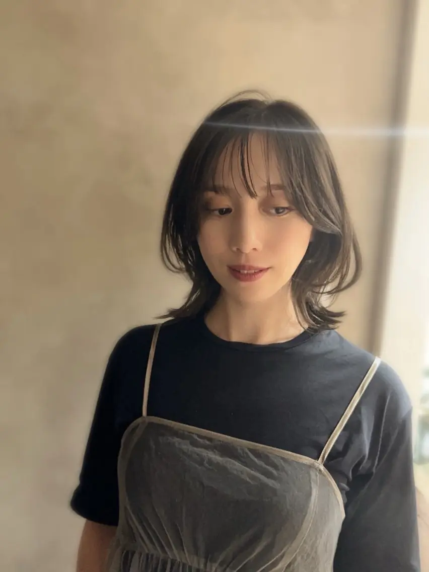 ミディアム カット ヘアカラー トリートメント 髪質改善✨艶髪✨ レイヤーカット 田畑のヘアスタイル