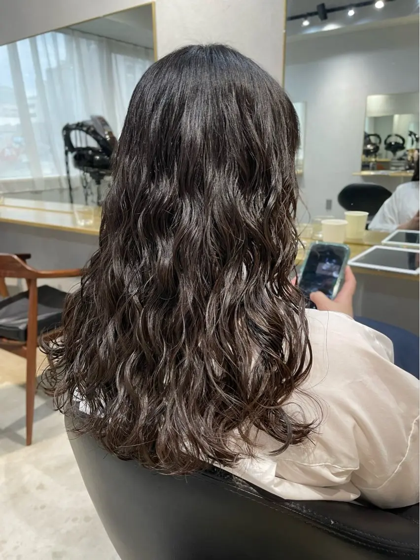 ロング パーマ 髪質改善 ロング 縮毛矯正 デジタルパーマ 【表参道】Ruri デジタルパーマのヘアスタイル