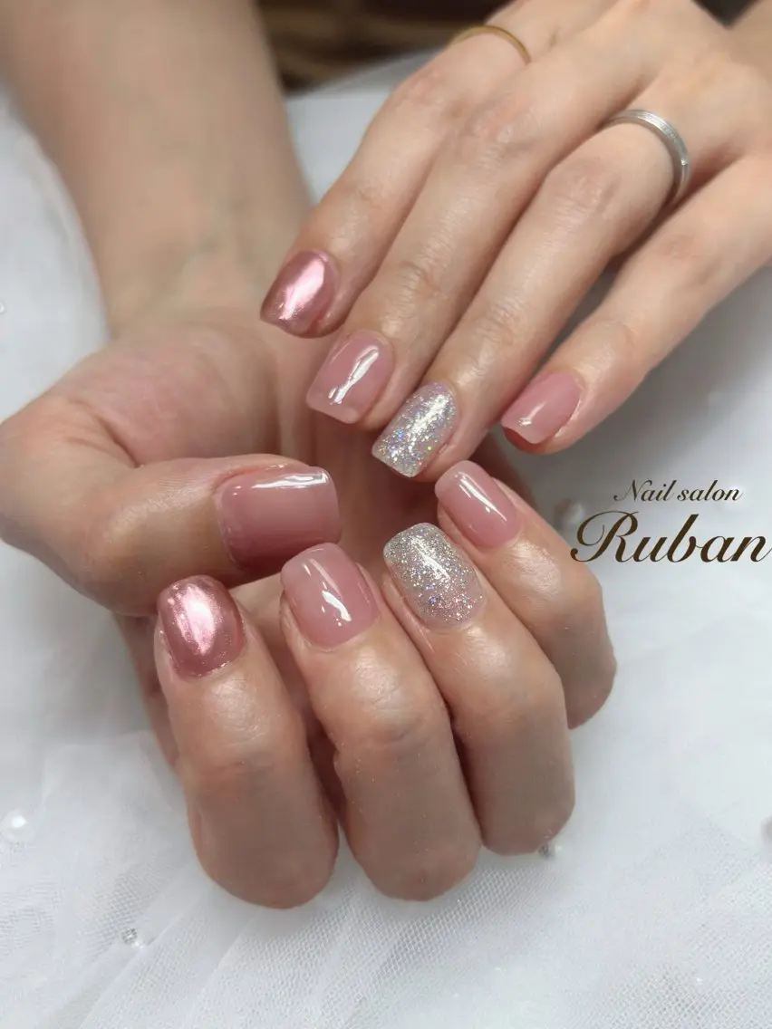 ネイル ミラーネイル ワンカラーネイル Nail salon Rubanのネイルデザイン