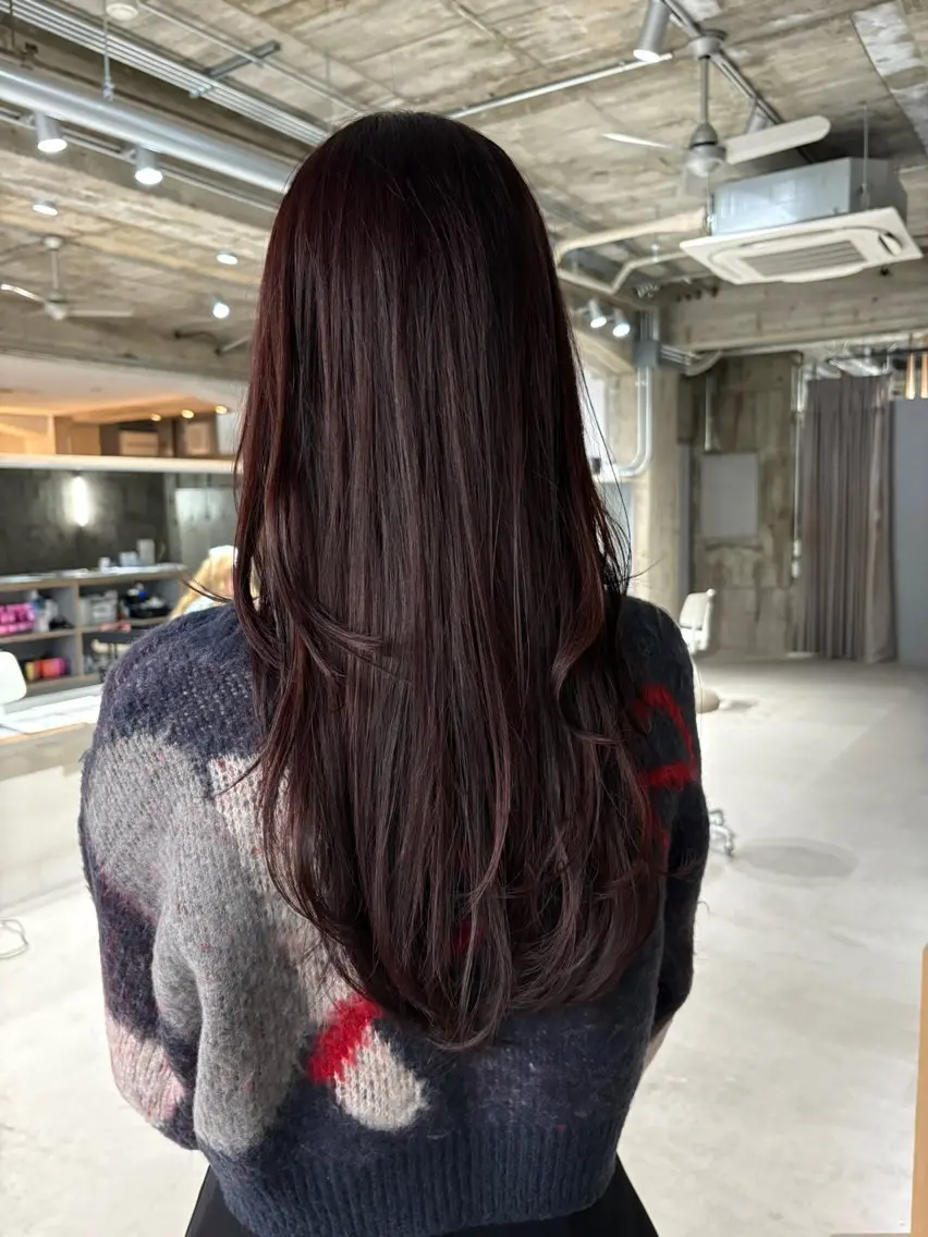ロング カラー ブラウンカラー レッドカラー カット ヘアカラー 玉置七海✨ /透明感/髪質改善のヘアスタイル