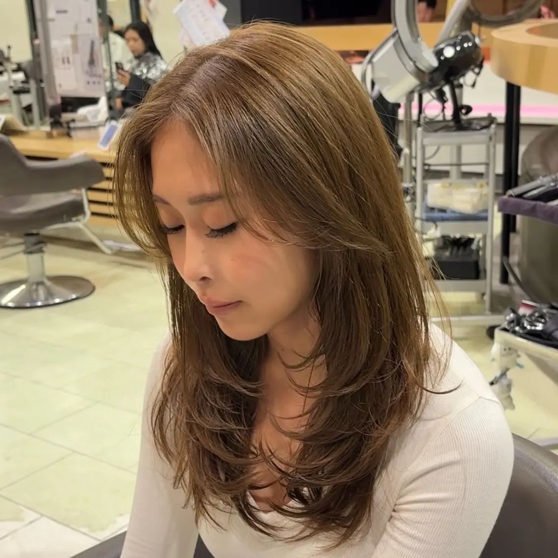 ロング カット 韓国レイヤー🇰🇷 ボブ/酸性縮毛矯正のヘアスタイル