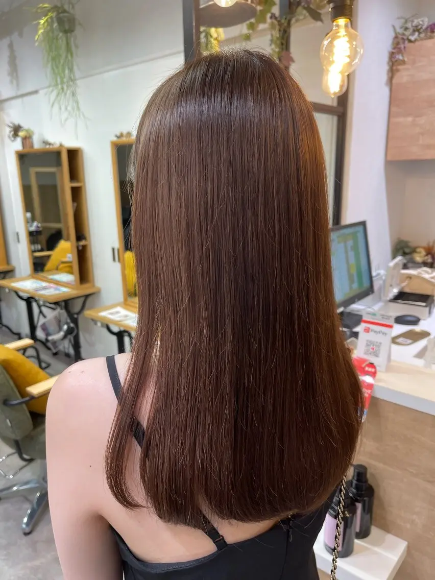 ロング カラー ブラウンカラー ヘアカラー うる艶カラー 顔周りカット♡ikuのヘアスタイル