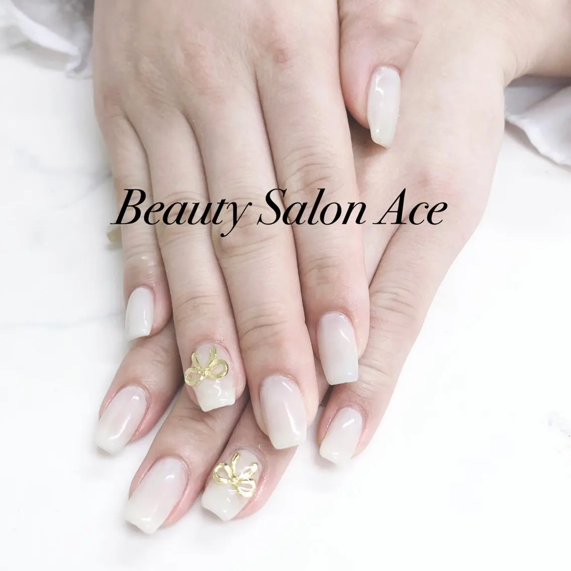 ネイル メンズネイル ワンカラーネイル リボン 春ネイル ハンドネイル ハンドケア 池袋フィルイン Ace♡Nailのネイルデザイン