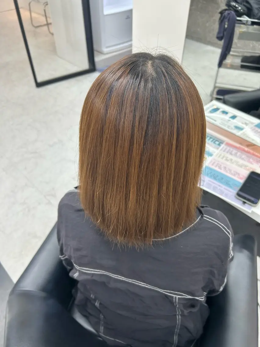 ミディアム 縮毛矯正 ALEAP owl Wakanaのヘアスタイル