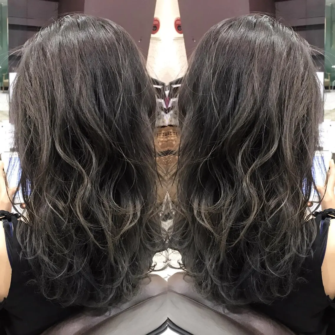 ロング カラー シールエクステ⭐️ オオミタクヤのヘアスタイル