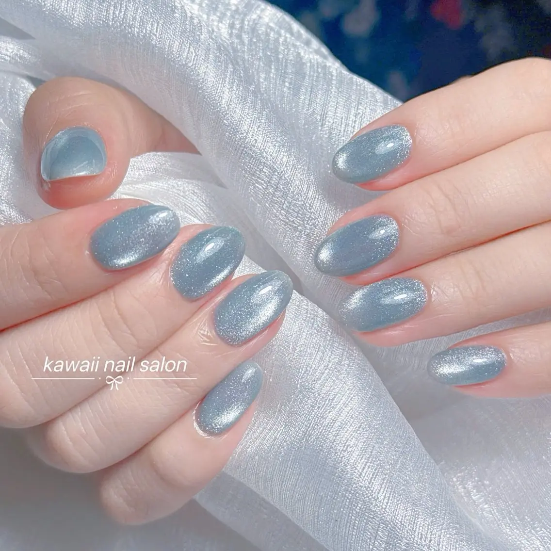 ネイル ドット フレンチネイル 韓国ネイル マグネットネイル オフィスネイル Kawaii Nail Salonのネイルデザイン