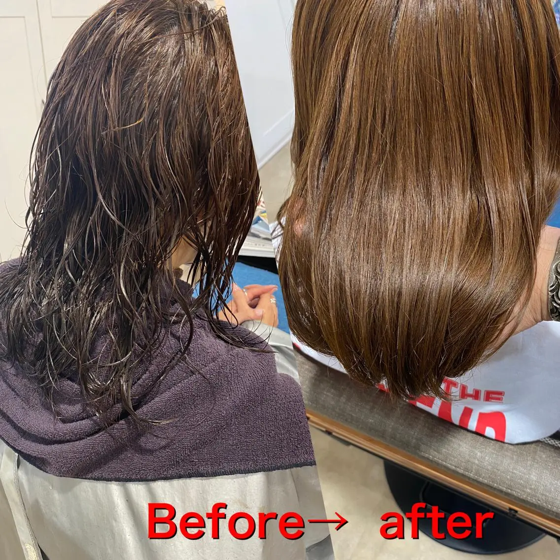 セミロング 饒平名 知也のヘアスタイル