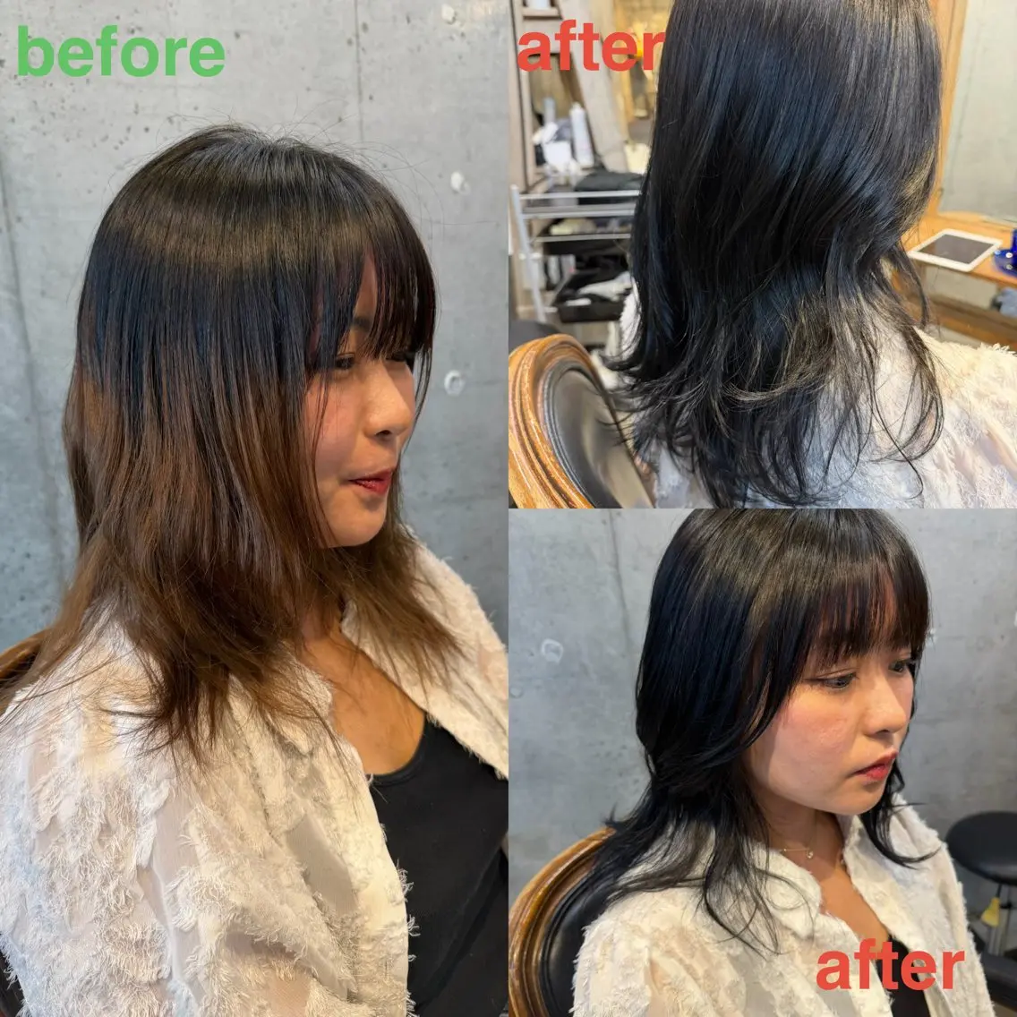 ミディアム カラー ヘアアレンジ ミディアムレイヤー 透明感カラー くびれヘア レイヤーカット 外ハネヘア カット ヘアカラー 🍀Ryosuke 🍀のヘアスタイル