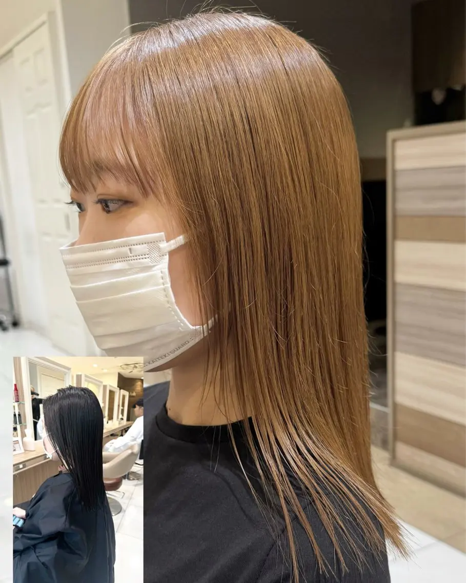 セミロング カット ヘアカラー トリートメント 当日予約🆗✂︎ ウエモト タクのヘアスタイル