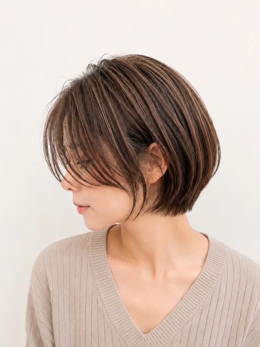 ショート カラー 透明感カラー ハイライトカラー イルミナカラー ボブ ハイライト ヘアカラー ✨白髪ぼかし/ ショート✨吉岡 弘のヘアスタイル