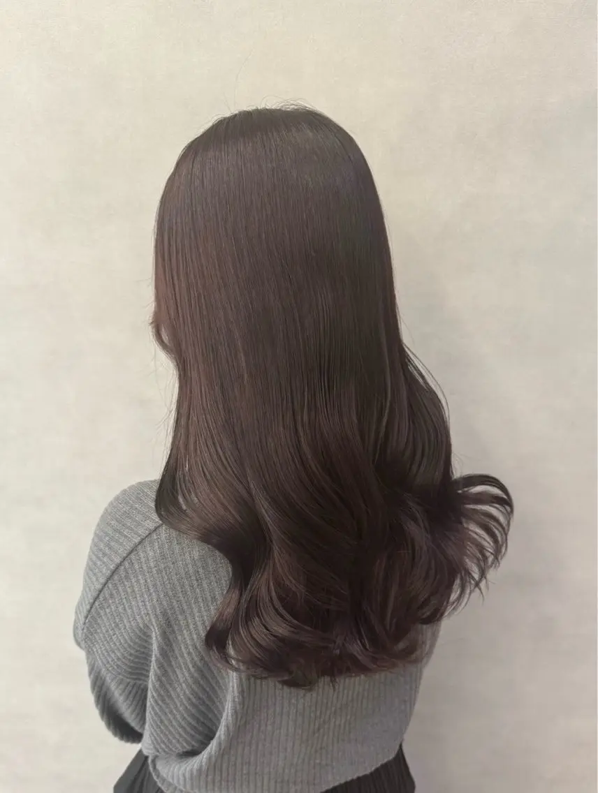 ロング カラー ブリーチ ブラウンカラー 透明感カラー ブリーチなしカラー 宮本 優のヘアスタイル