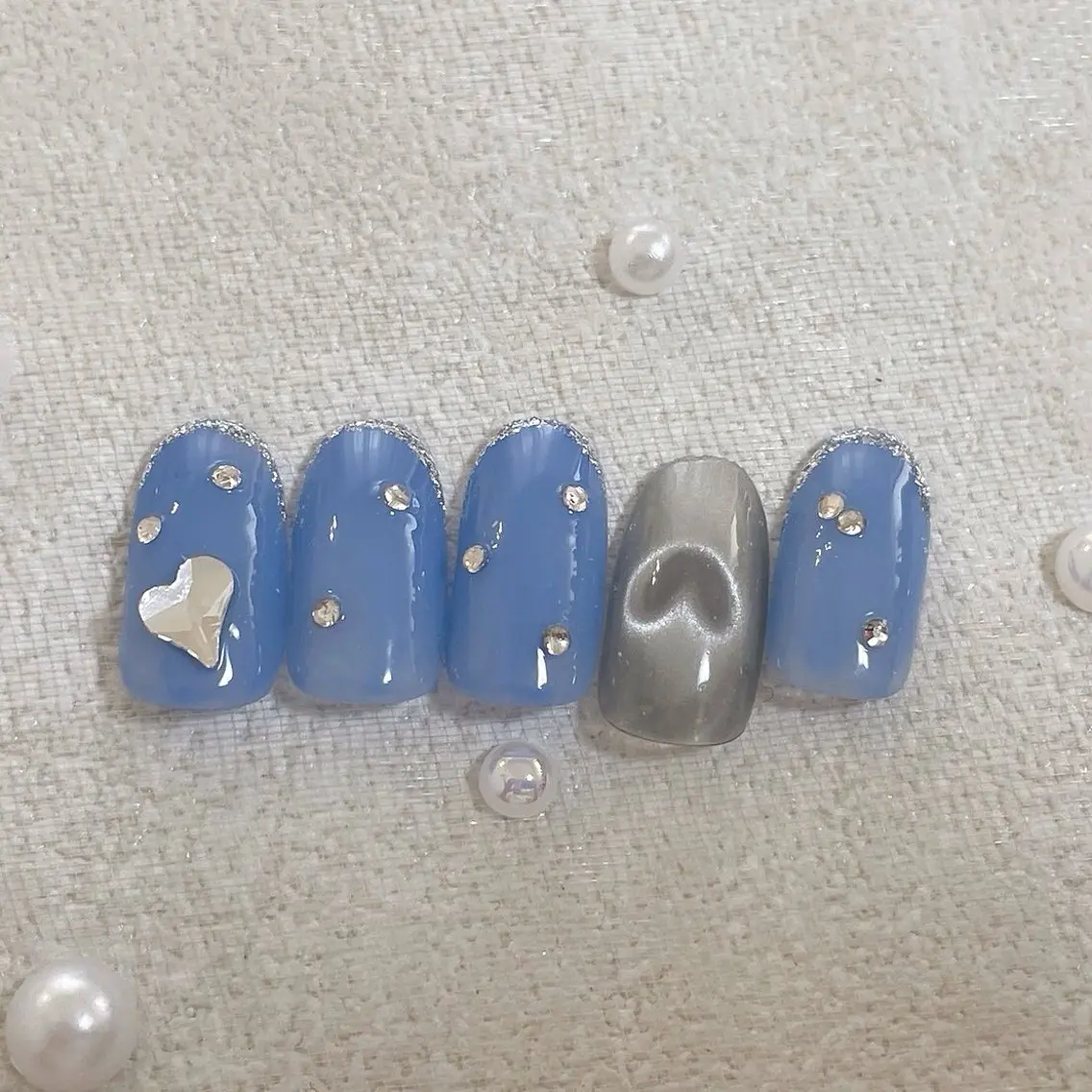 ネイル オーロラネイル フットネイル フレンチネイル ジェルネイル マグネットネイル ハンドネイル kiki nail &brow二子玉川のネイルデザイン