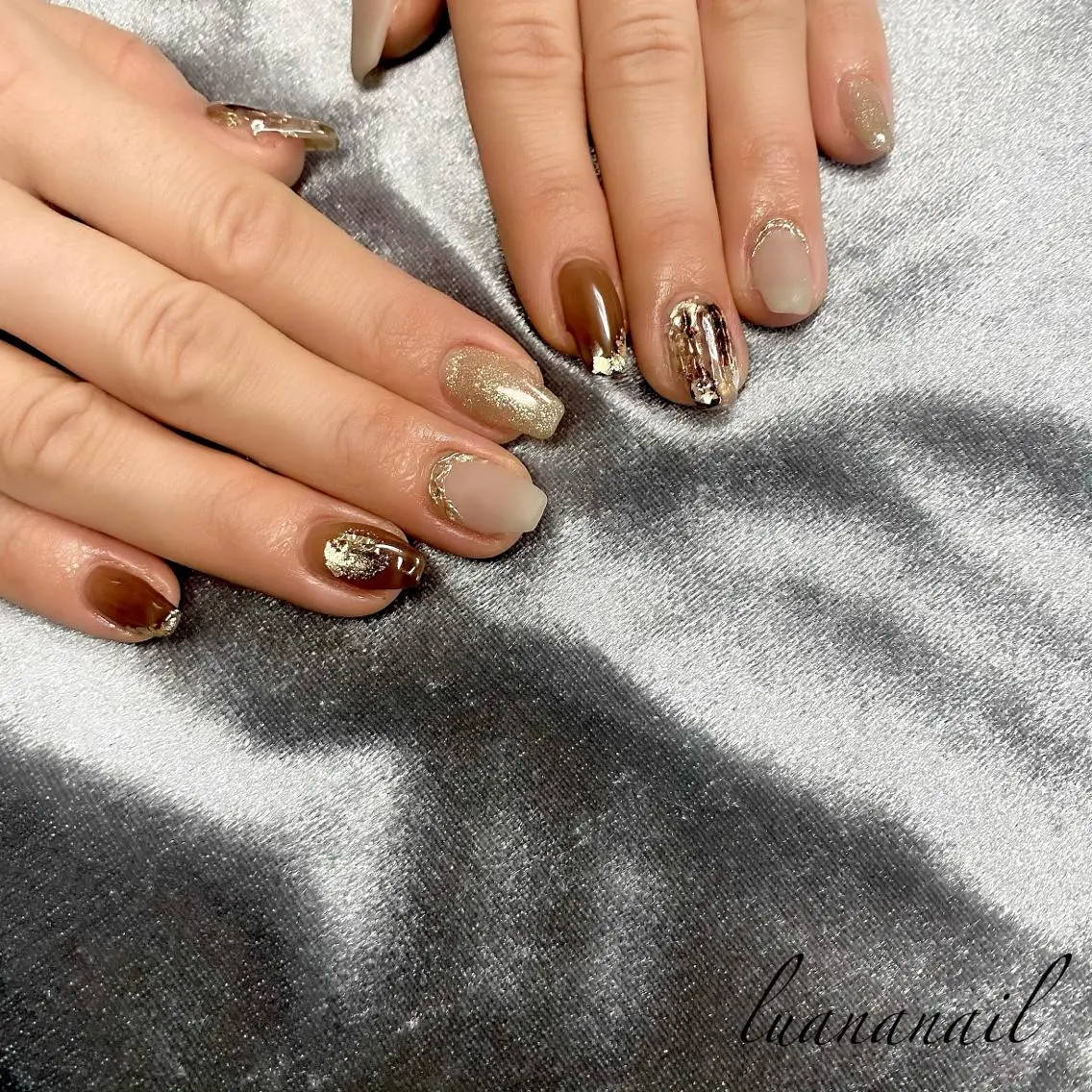 ネイル ブラウン luana nailのネイルデザイン