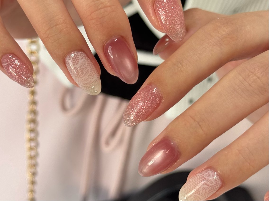 ネイル レース ハンドネイル Nail salon Genieのネイルデザイン