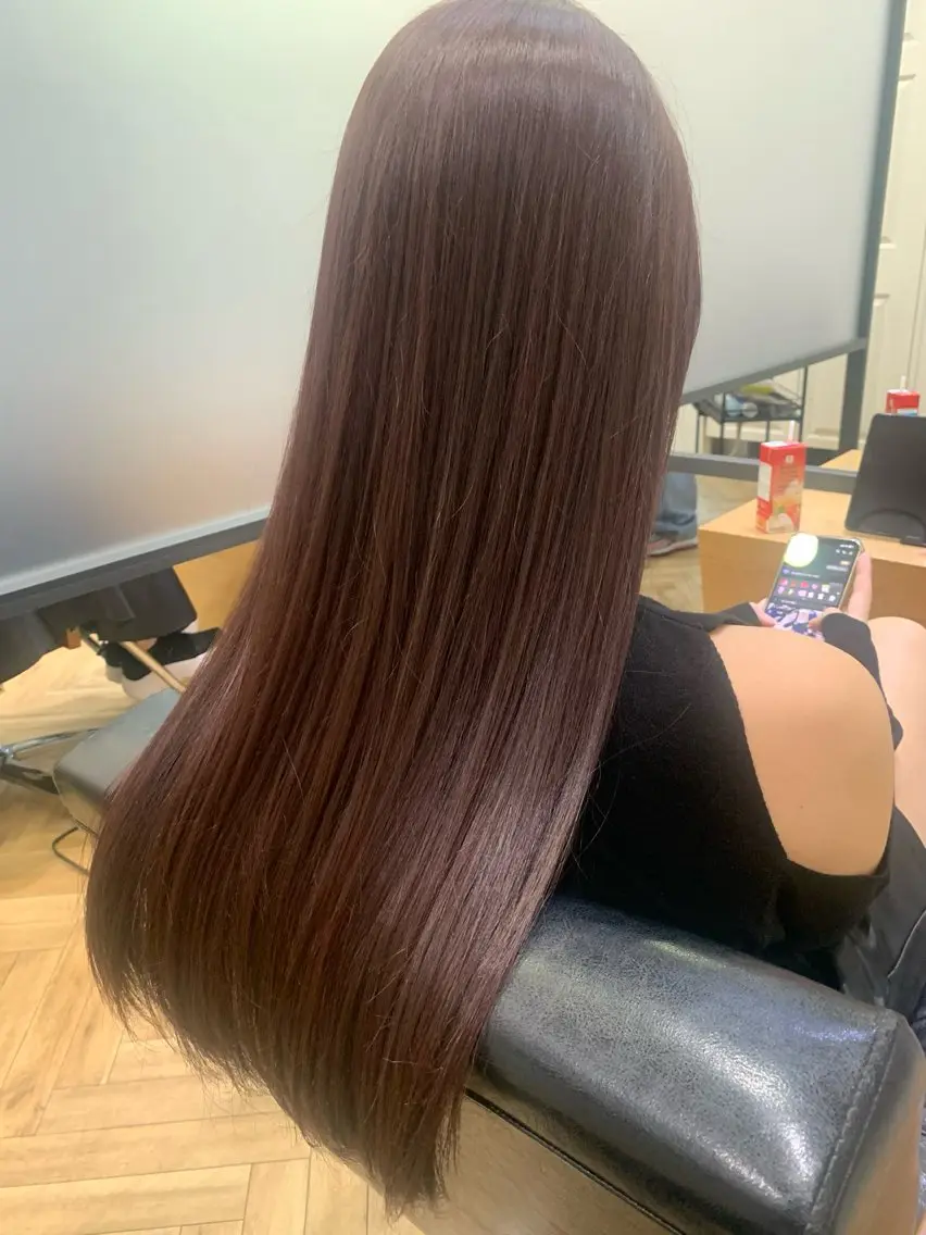 ロング カラー ブラウンカラー ピンクカラー ピンクブラウン 大人ヘア✨髪質改善 ✨艶髪＊今泉のヘアスタイル