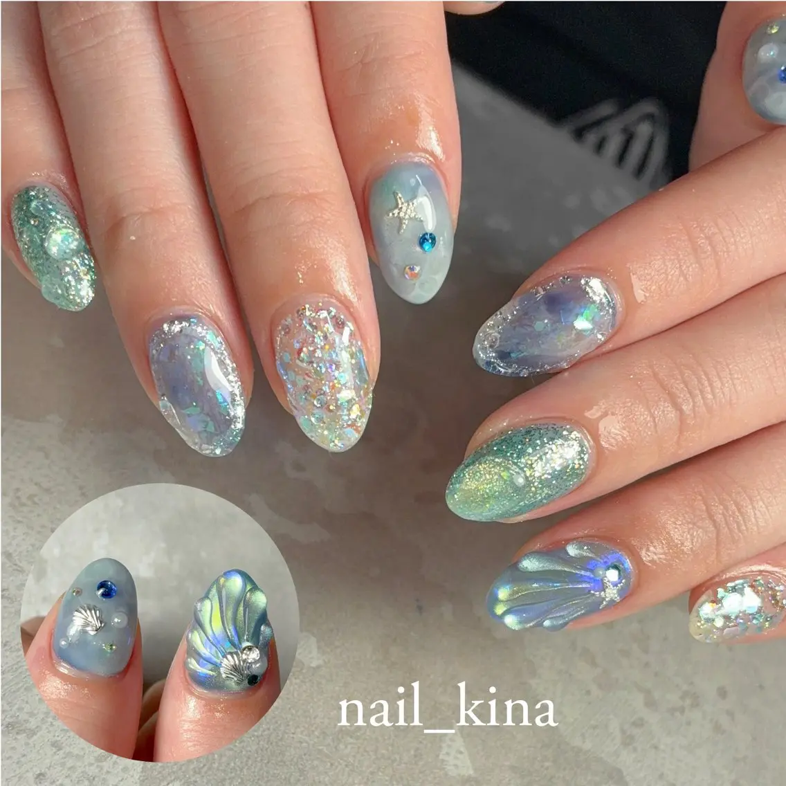 ネイル マグネットネイル ワンカラーネイル 夏ネイル nail_ kinaのネイルデザイン