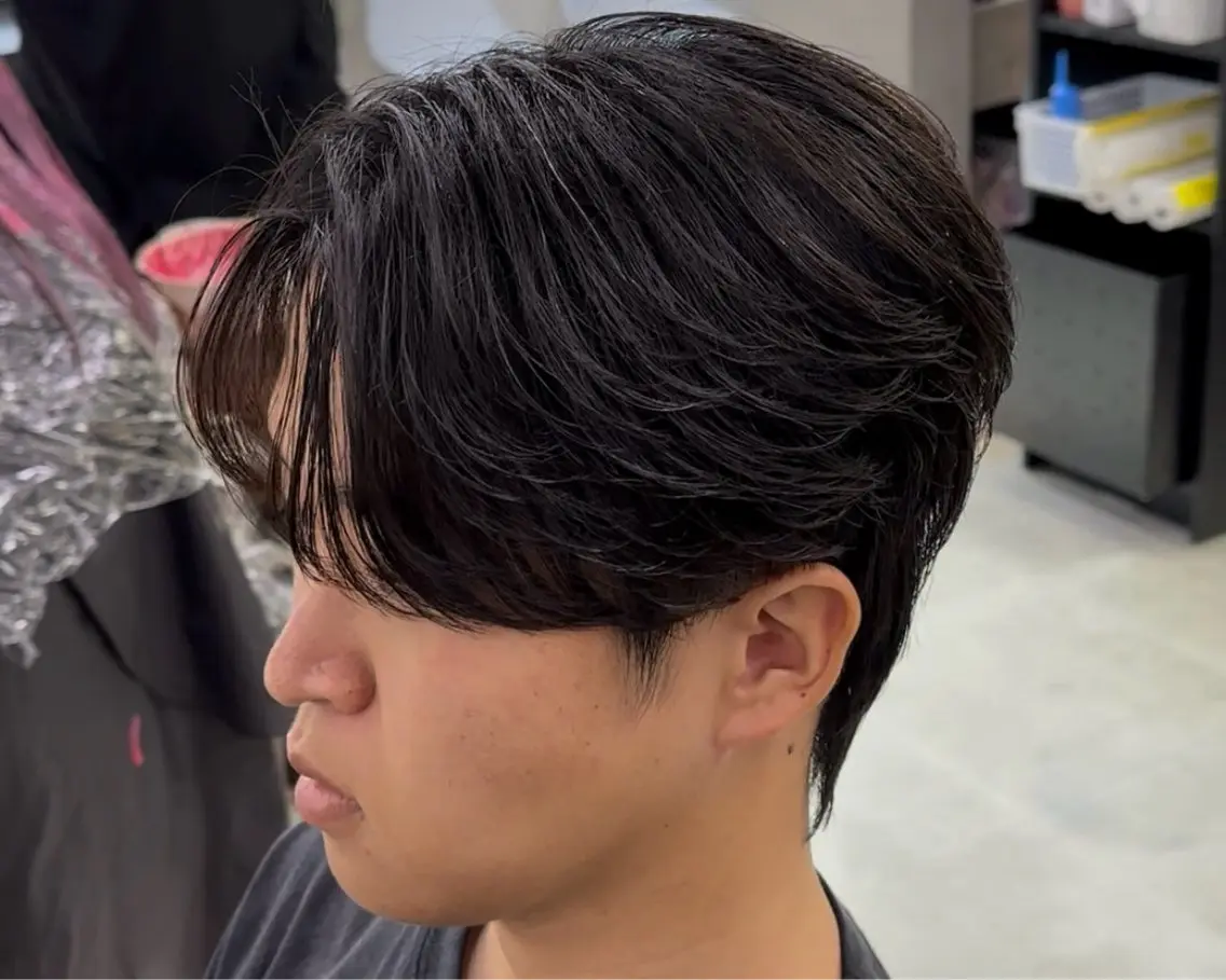 パーマ メンズ カット 縮毛矯正 岡部 琉斗のヘアスタイル