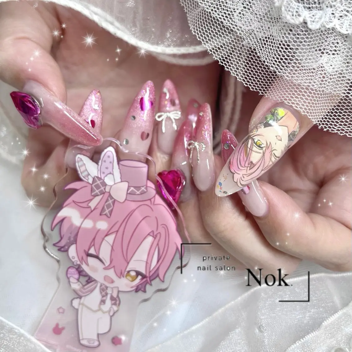 ネイル ハート ハンドネイル 池袋痛ネイル Nok. 渡辺のネイルデザイン