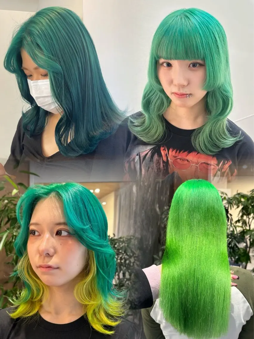 ミディアム カラー ヘアカラー トリートメント 💋ハイトーンデザイ ンヘア💋A'nyuのヘアスタイル