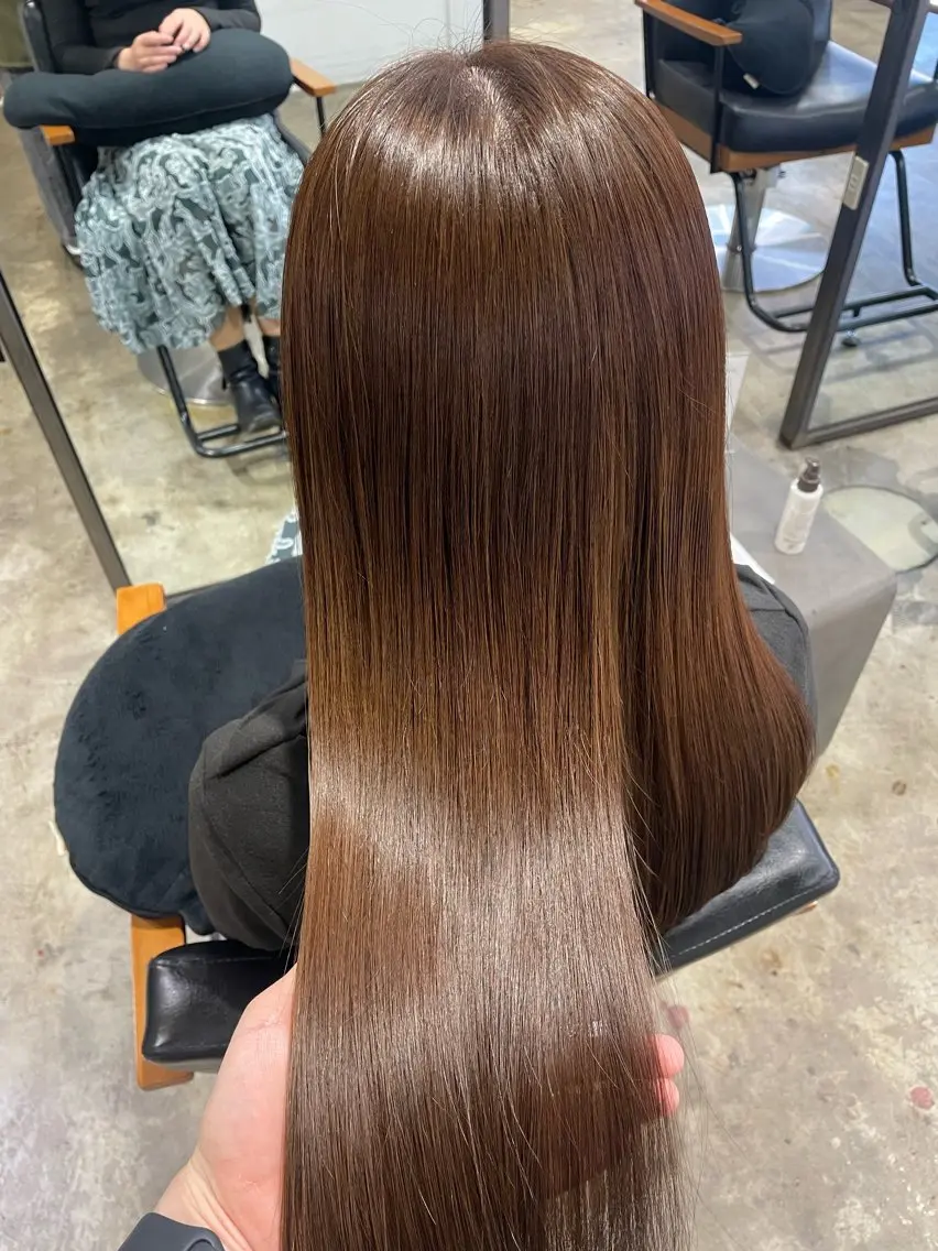 ロング カラー カット ヘアカラー ベージュカラー🤎 鈴木サトミのヘアスタイル