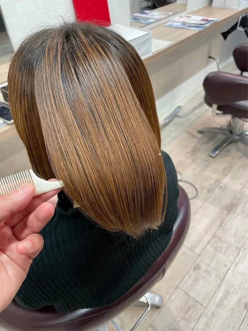 ミディアム 髪質改善 長谷川 賢治のヘアスタイル