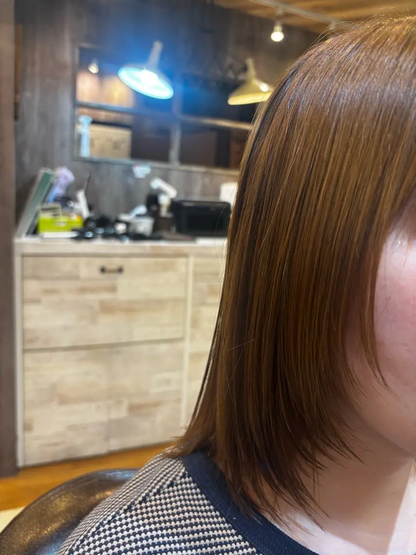 ミディアム 上田 良夢のヘアスタイル
