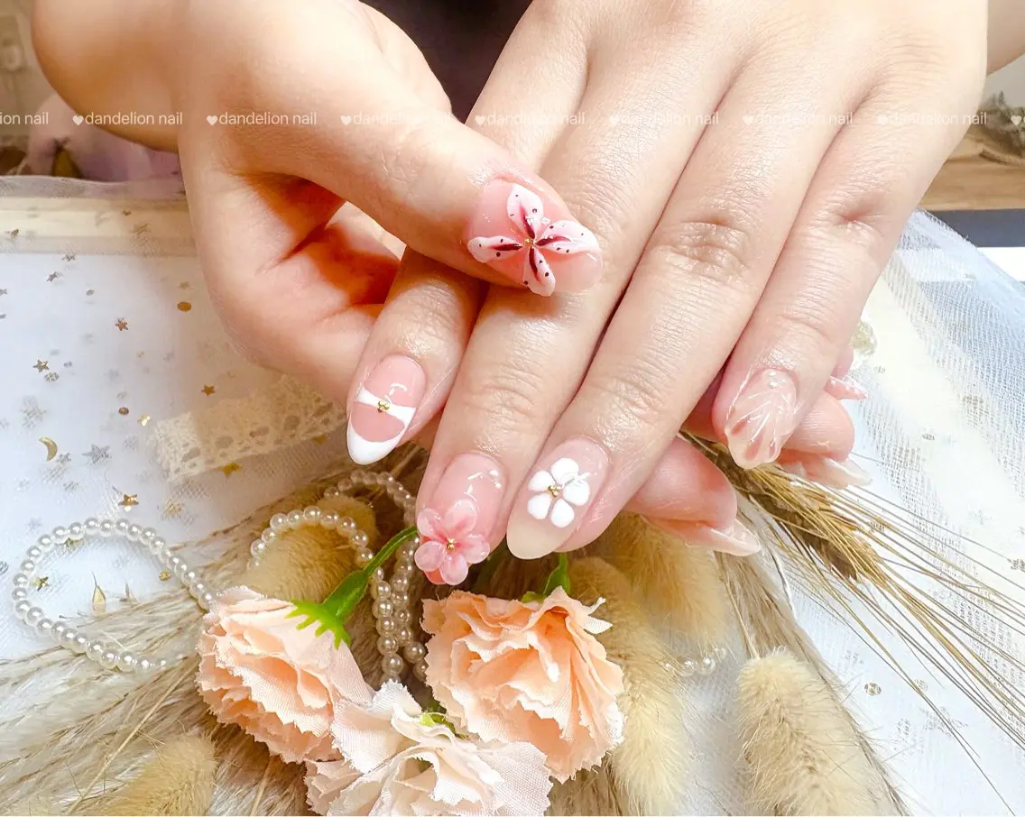 ネイル アートネイル 持ち込み ワンホンネイル ハンドネイル dandelion nail北千住のネイルデザイン