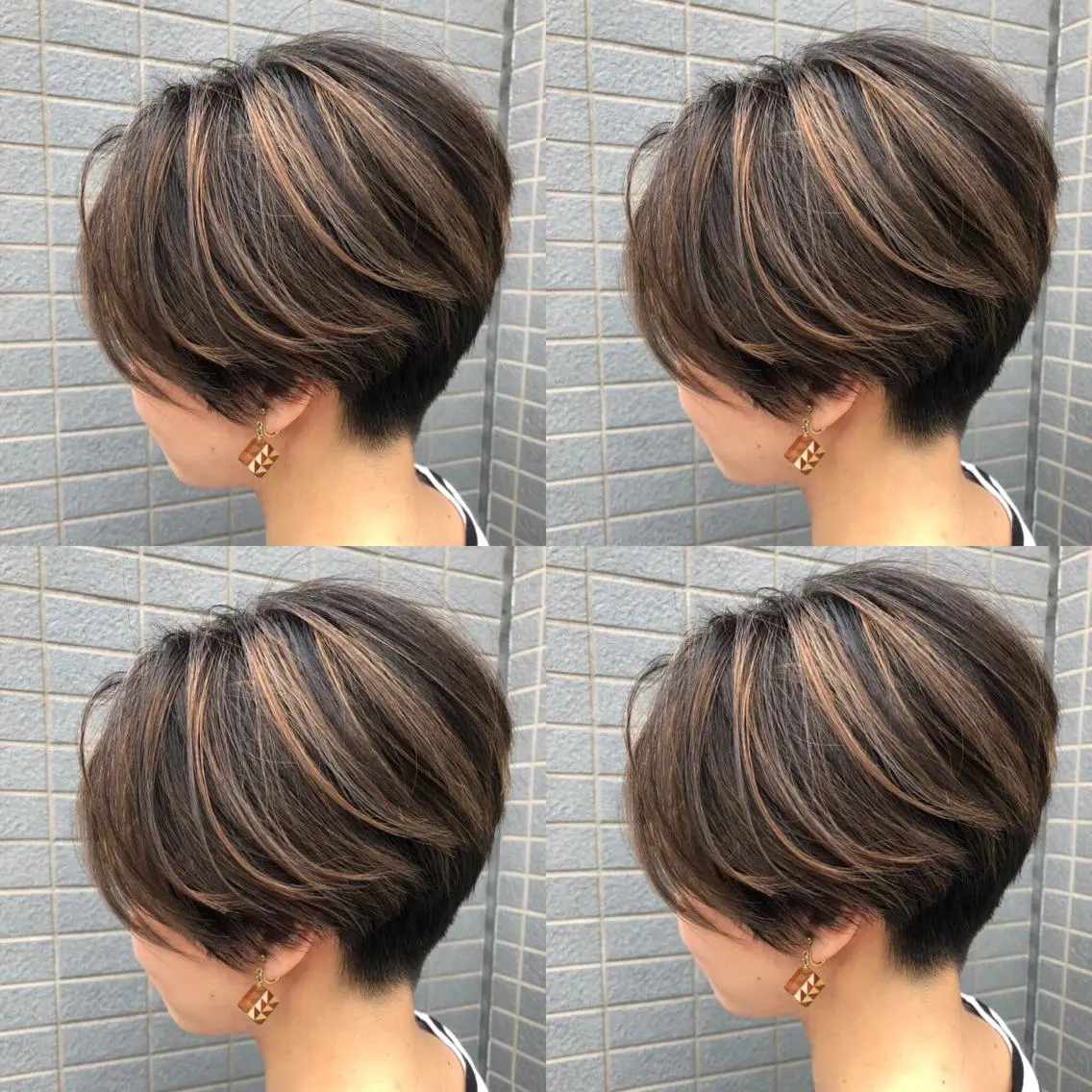ショート カラー ショートボブ ハイライトカラー ボブ ハイライト ショートヘア 似合わせ レイヤー須川のヘアスタイル