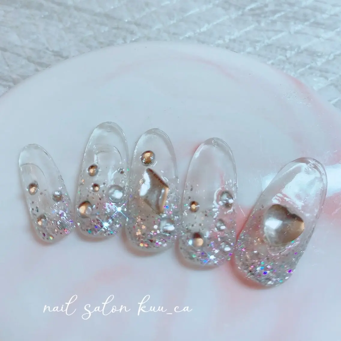 ネイル ラメ(グリッター) ラメグラデーション ハンドネイル nail salon kuu_caのネイルデザイン