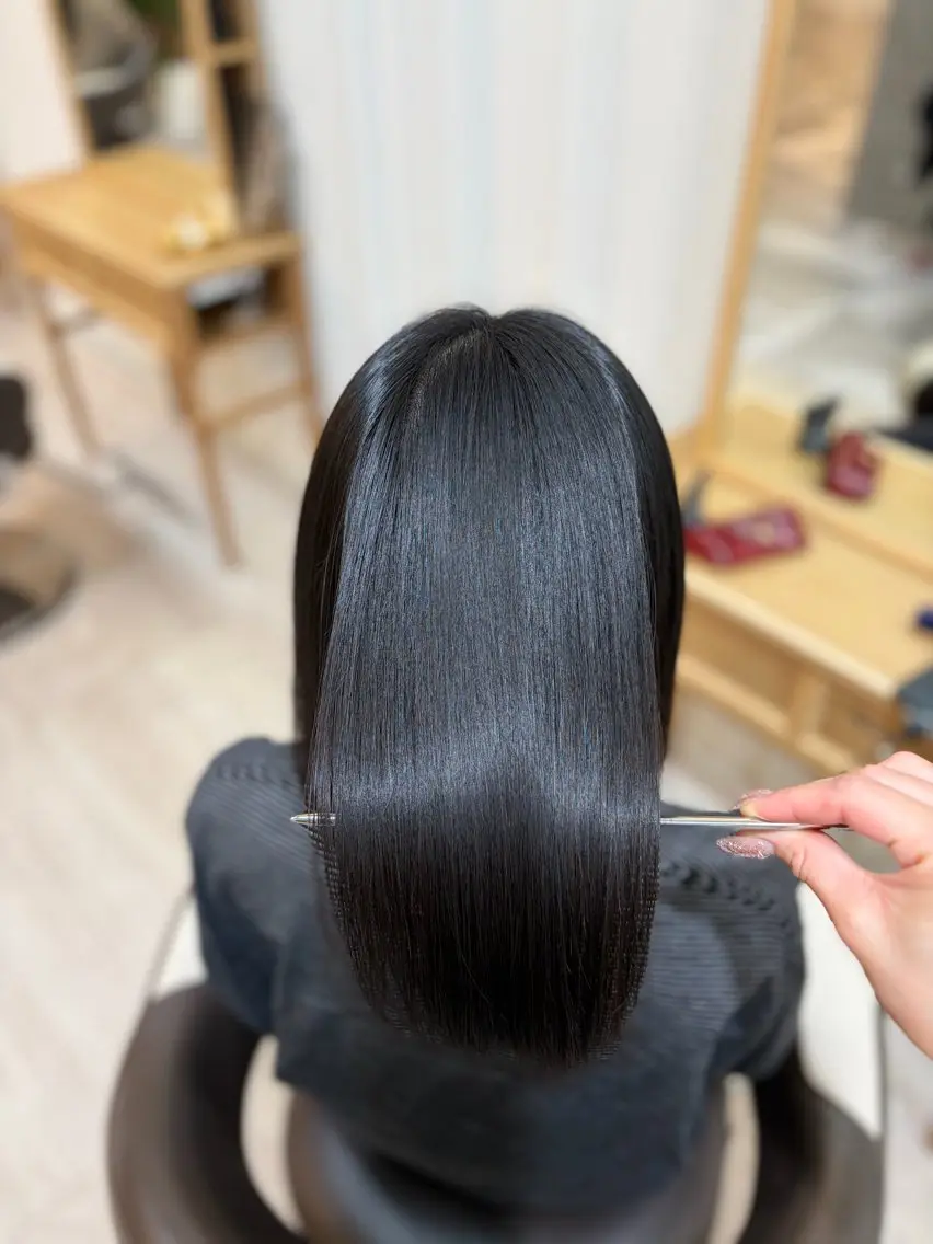 ミディアム 縮毛矯正 トリートメント sakura / Blan ⟡.·のヘアスタイル