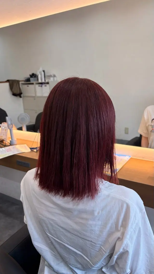 セミロング ショートボブ セミロングパーマ 韓国風カラー ボブ ハイライト 神田 姫奈|郡山 |レイヤーカットのヘアスタイル