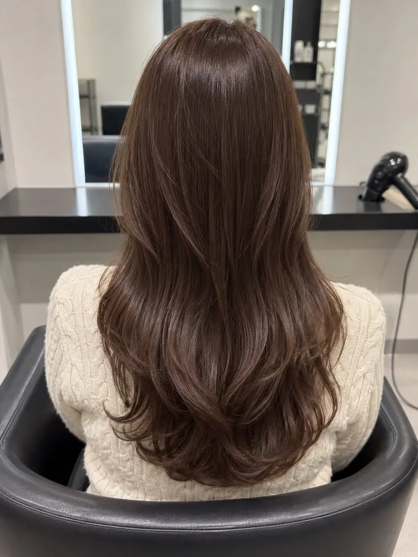 ミディアム カラー ブラウンカラー トリートメント 🌈ウルトワ水素 髪質改善naru🌈のヘアスタイル