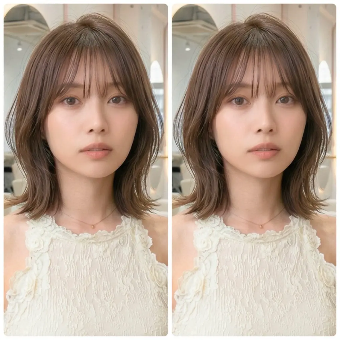 ミディアム ボブレイヤー ボブ くびれヘア くびれレイヤー レイヤーカット カット ヘアカラー 2ヵ月先までまとまる レイヤー🫧若葉🪞のヘアスタイル